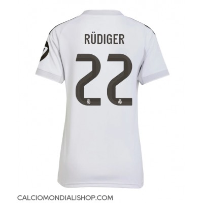 Maglie da calcio Real Madrid Antonio Rudiger #22 Prima Maglia Femminile 2025-26 Manica Corta Maglie da calcio Real Madrid Antonio Rudiger #22 Prima Maglia Femminile 2025-26 Manica Corta